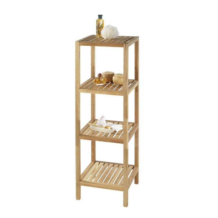 Wenko Cedar Solid Wood Freestanding Bathroom Shelves & Reviews